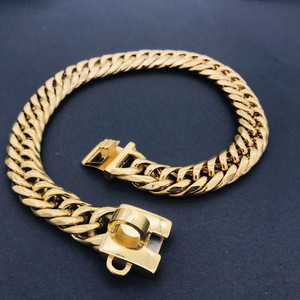 Collier pour chien, chaîne cubaine réglable en acier inoxydable, 3.0cm de Large, en métal, bouledogue français, vente en gros, 1 pièce - Product Image 4