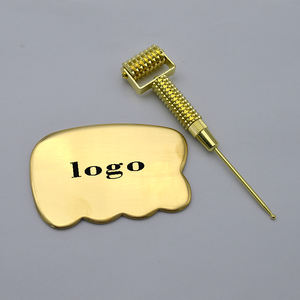Rodillo de latón dorado para masaje Facial, herramienta de masaje de reflexología de cobre para terapia - Product Image 4