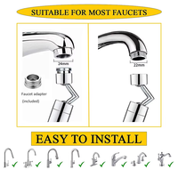 Buse de pulvérisateur Flexible moderne de robinet universel à 720 degrés pour adaptateur d'extension de robinet de bassin de cuisine