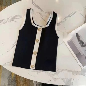 Nouveau <span class=keywords><strong>Gilet</strong></span> d'Été Sans Manches <span class=keywords><strong>Femme</strong></span>, Mode Coréenne, Tricoté, Haut d'Extérieur - Product Image 2