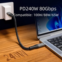 Câble USB4 DFX 80 Gbit/s 1M 240W 16K Ultra HD en nylon tressé compatible TB5 E-Marker pour boîtier SSD externe d'ordinateur portable nouvelle génération