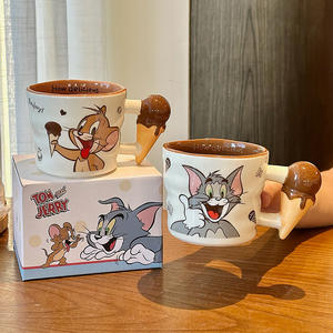 Tasse en céramique Tom et Jerry avec poignée en forme de crème glacée, design de dessin animé, pour café, thé, cadeau pour filles et enfants - Product Image 3