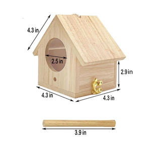 Casetta per Uccelli in Legno da Appendere per Esterni, Giardino, Patio - Nido per Robin, Pappagallini, Rondini, Passeri, Fringuelli, Tordo - Product Image 3