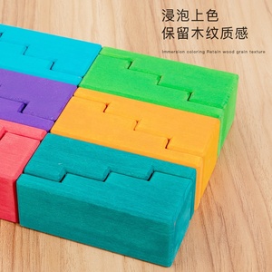 ของเล่นตัวต่อไม้สำหรับเด็กแบบมอนเตสซอรี่บันไดขนาดเล็กลายไวยากรณ์สีรุ้ง - Product Image 4