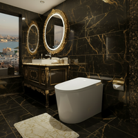 Doooway Nouveau Design WC Intelligent en Céramique de Luxe à Siphon en S, Cuvette Allongée, avec Capteur au Pied pour Hôtel