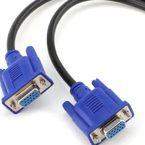 Blue color VGA 1 Male to 2 Female Adapter Converter Video Cable for Screen Duplication