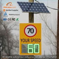 Señal de vehículo de tráfico LED solar Material de aluminio Activado Radar de retroalimentación del conductor Señal de límite de velocidad Seguridad vial Alta intensidad
