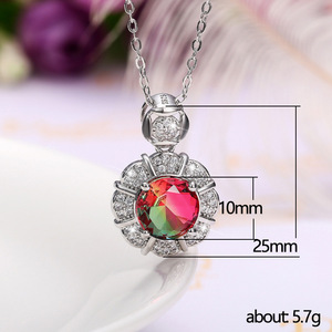 Elegante Collar con Colgante de Color Degradado para Mujer, Joyería Ligera y Moderna, Perfecta para Uso Diario, Fiestas y Regalos - Product Image 3