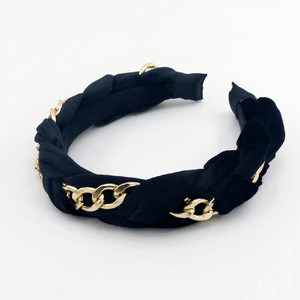 <span class=keywords><strong>Fascia</strong></span> a catena in oro da donna all'ingrosso con treccia e tessuto in velluto accessorio elegante <span class=keywords><strong>per</strong></span> ragazza - Product Image 4