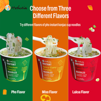 Hethstia Low-Calorie Spicy Curry Konjac Noodle Soup Cup Instant Pho Soup with Box Packaging Shirataki Noodles