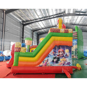 Château gonflable Mario pour enfants avec toboggan, en PVC, design portable pour utilisation intérieure/extérieure, garantie de 3 ans - Product Image 2