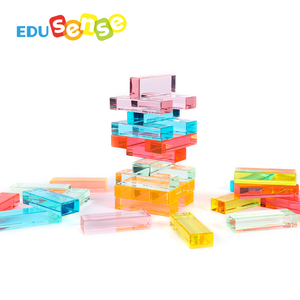 EDUSense-Puzzle Montessori multi-couleurs, blocs de construction en acrylique de grande taille, cubes en <span class=keywords><strong>plastique</strong></span>, ensemble haut - Product Image 2