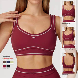 Nouveau design 2026 – Soutien-gorge de yoga à dos en <span class=keywords><strong>U</strong></span> brossé, haute performance, doux, respirant, color block, dos nu, rembourré, pour la course et le fitness - Product Image 1