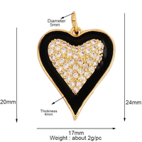 Amour Coeur Étoile Soleil Fleur OX Corne Dragon Zircon Charme Pendentif, 18K Plaqué Or Bijoux Résultats Collier Accessoires Fourniture L61