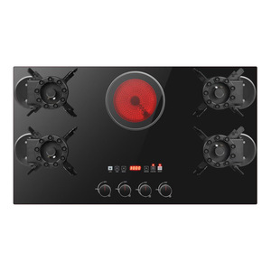 <span class=keywords><strong>Piano</strong></span> <span class=keywords><strong>Cottura</strong></span> in Ceramica <span class=keywords><strong>con</strong></span> 4 Bruciatori, Gas ed Elettrico a Induzione, Fornello da <span class=keywords><strong>Cucina</strong></span> - Product Image 3