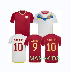 2024 2025 ונצואלה גופיות כדורגל ערכת ילדים 24/25 חולצת כדורגל קבוצתית גברים ביתיים קמיסטות לבנות קופה אמריקה קורדובה סוטלדו