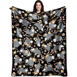 Floral Flannel <b>Blanket</b> Throw <b>Blanket</b> Nap <b>Blanket</b> Reversible Cozy Warm for Home Office Nap Custom Print Wholesale YH-MT-324 - Product Image 4