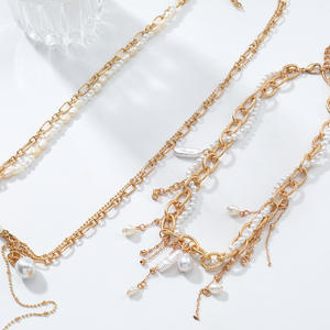 Kaimei 2026 Modeschmuck Übertriebenes Mehrschichtiges Weißes Perlen 2-teiliges Set Halskette Lange Quaste Anhänger Halsketten Accessoires - Product Image 6