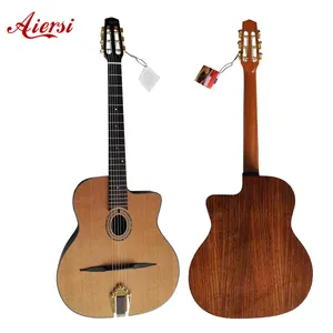 Handmade D Hole or Oval Hole Archtop design Rosewood Gypsy Jazz Acoustic Guitar from Aiersi music factory