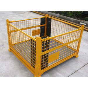 Caisse de stockage métallique pliable en acier, thermolaquée, avec roulettes, verrouillable et empilable, pour entrepôt et transport de déchets métalliques - Product Image 3