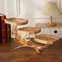 Nouvelle Assiette à Fruits Carrée Européenne Créative de Luxe Léger KVV, Plat à Pâtisserie Maison, Plateau de Rangement pour Snacks de Salon