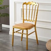 Chaises empilables en métal style Napoléon Chiavari pour événements de mariage, chaises de banquet en métal doré pour restaurants et événements
