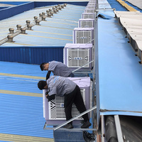 Enfriador de Aire Evaporativo para Desierto de 18000 m³/h con Salida Lateral, Ventilador de Panal Duradero, Bomba de Agua Eléctrica, Montaje en Ventana para Taller