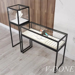 Đồ trang sức quang học & Tủ trưng bày đồng hồ-Kính cường lực thanh lịch & kệ trưng bày bằng thép không gỉ với kích thước tùy chỉnh có sẵn - Product Image 6