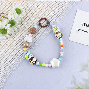 Nueva resina estrella de cinco puntas oso pintado a mano cuentas galvanizadas teléfono cadena Anti-Pérdida lindo colgante bolsa llavero Decoración - Product Image 6