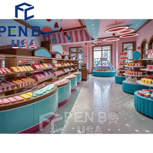 DP Service ชั้นวางลูกกวาดออกแบบตกแต่งภายในร้านขนมมันฝรั่งลูกกวาดแบบทันสมัยสำหรับตกแต่งร้านขนมหวาน - Product Image 1