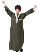 Nouvelle Robe Abaya Jubba Thobe Kimono pour Enfants Musulmans, Thobe Thawb Caftan pour Garçons, Robes Longues Ramadan pour Enfants, Style Dubaï Arabe 2026