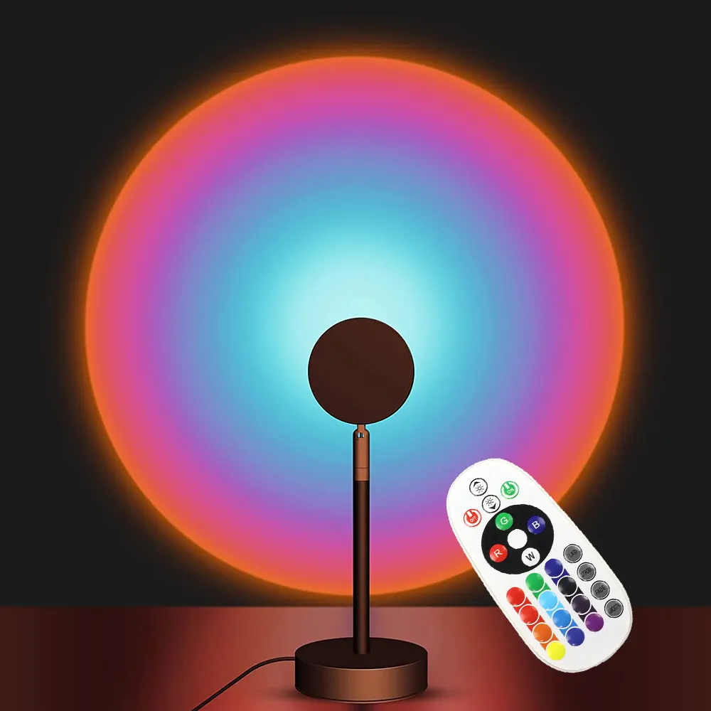 Yuancheng RGB Sunset Lamp 16 Colors, Modern Rainbow Sunset Projection Lamp with Remote Control