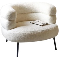 Fauteuil de luxe européen en fausse fourrure d'agneau pour salon, chambre, balcon, salle à manger et extérieur - Tabouret décontracté pour maquillage et habillage