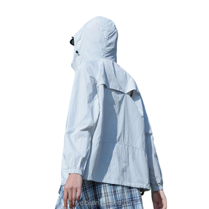<span class=keywords><strong>Veste</strong></span> de sport d'été unisexe légère coupe-vent <span class=keywords><strong>softshell</strong></span> imperméable à séchage rapide protection UV respirante à manches longues - Product Image 2