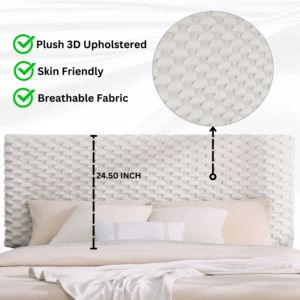 Findlay 2-Piece Bedroom <b>Set</b> Plush 3D Upholstered Bed With Nightstand Full Size - Product Image 3