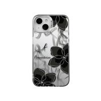 Coque de téléphone en TPU pour iPhone 17 Pro Max, motif Camélia Noir Or Encre Chinoise, compatible avec les modèles 17, 15, 14, 13, 12, 11, nouvelle coque souple pour femme avec prise en main confortable