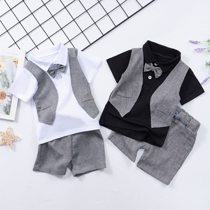 Nouvelle collection 2022 : Ensemble T-shirt et short à motif losanges pour garçons de 1 à 5 ans – Prix bas - Product Image 3