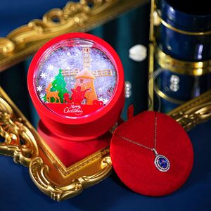 Luxury Custom <b>Red</b> Leather Velvet Jewelry <b>Box</b> Valentine's Day <b>Gift</b> Christmas Round Jewelry Boxes - Product Image 5