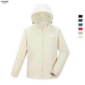 Op maat gemaakte logo high-performance formele werkkleding volledig ritsbare lente windbreaker expeditie heren ademende waterdichte pilotenjas met capuchon - Product Image 1