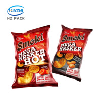 Sachet personnalisé en aluminium de qualité alimentaire avec fermeture thermoscellable pour emballage de snacks soufflés, pop-corn et croustilles