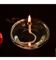 Porte-bougies coniques en verre soufflé à la main en forme de fleur, écologiques, résistants à la chaleur, pour la décoration de table de Noël, sans fumée