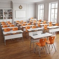 Chaise et table d'école, mobilier de classe, mobilier scolaire, bureau et chaise pour étudiants