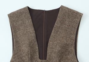 Taop & Za 2025 Winter Elegante Nieuwe Modieuze Mouwloze Eenvoudige Europese En Amerikaanse Diepe V-Hals Korte Jurk Voor Dames 9869625 - Product Image 3