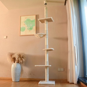 Luxuriöser <span class=keywords><strong>Sisal</strong></span>- und Massivholz-Kratzbaum mit Verstellbarer Höhe Umweltfreundliches Langlebiges Katzen-Klettergerät für den Innenbereich - Product Image 1