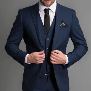 Men Suit Navy Blue Formal Wedding Men Suits Custom Made Business Groom Wedding Tuxedos