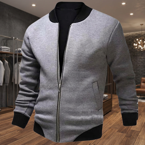 Veste bomber en jean décontractée pour homme COOFANDY, style vintage, légère, coupe-vent, fermeture éclair, col montant, logo brodé sur le devant, coton d'hiver - Product Image 4