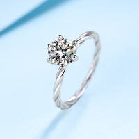 Bijoux de souhaits Bague de fiançailles pour couple Vvs Moissanite Bague de fiançailles et de mariage en argent sterling 925 avec diamant Bon prix