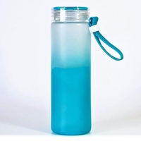 Bouteille d'eau en verre Borosilicate avec couvercle en plastique, contenant personnalisé à sublimation, Design à large bouche, dégradé, vente en gros, bricolage, ml