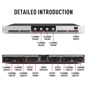 Amplificateur de puissance professionnel 1U classe D 2500W haute performance numérique 2 canaux pour la scène, l'audio, la vidéo et l'éclairage - Product Image 6
