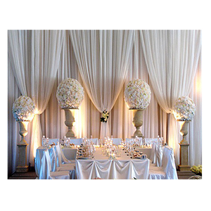 Rideaux en soie glacée blanche, <span class=keywords><strong>toile</strong></span> <span class=keywords><strong>de</strong></span> <span class=keywords><strong>fond</strong></span> <span class=keywords><strong>de</strong></span> <span class=keywords><strong>mariage</strong></span>, décoration <span class=keywords><strong>de</strong></span> <span class=keywords><strong>fond</strong></span> <span class=keywords><strong>de</strong></span> 3M * 6M, 2 pièces - Product Image 1